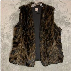 Chico's Brown Faux Fur Vest